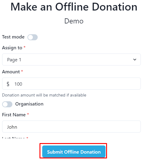 A screenshot of a donation form

Description automatically generated